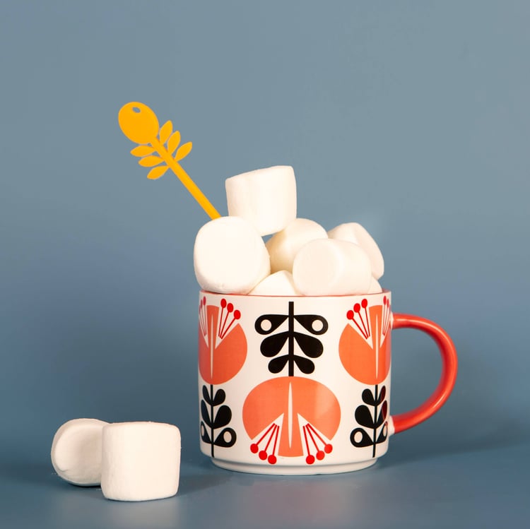 Mid Century Modern Pink Lily Matte Coffee Mug