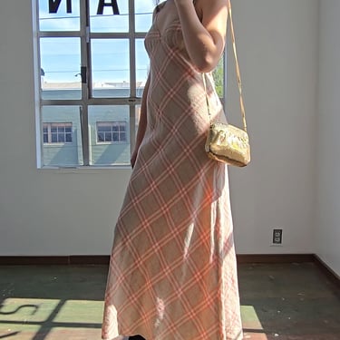Burberry Check Linen Maxi Dress (M)