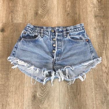 Levi's 501 Selvedge Redline Cut Off Cheeky Jean Shorts / Size 24 