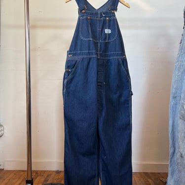 34” Waist, Vintage 1970s Big Mac Dark Wash Overalls, Workwear 