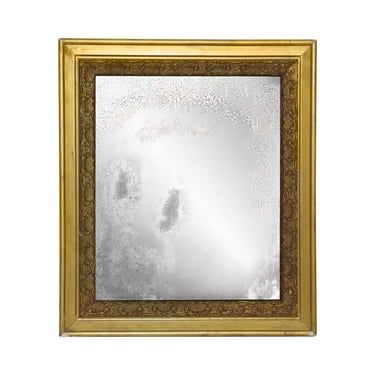 Hand Silvered Glass Wood Gilt Frame Wall Mirror 29.75 x 25.75