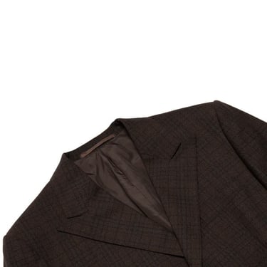 K.P. Ruuskanen 70s Barker Twill Schurwolle Windowpane Check Blazer - Brown