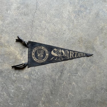 Vintage 1950s Manchester College Spartans Pennant 