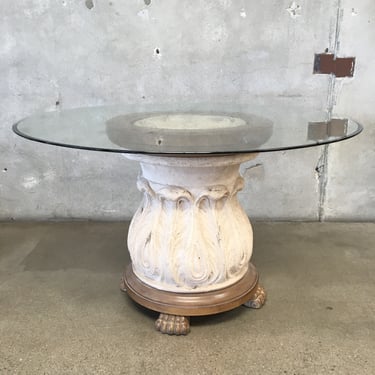 Round Stone Table With Glass Top