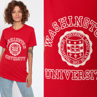 Washington University Shirt St Louis Tshirt 80s College Tshirt Graphic T Shirt Retro Tee 90s Vintage Small 