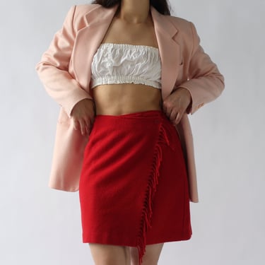 90s Fuzzy Wool Blend Miniskirt - W26