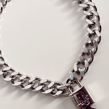 Vintage dior lock necklace sale