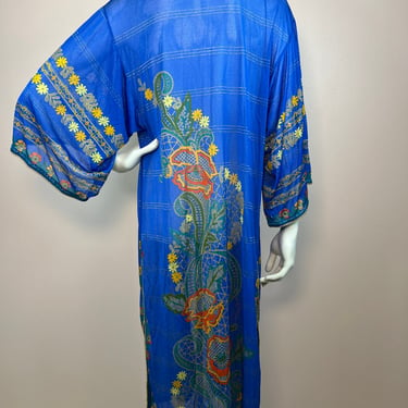 Vtg Gottex vibrant blue kimono / swim cover up 