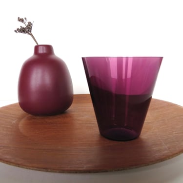 Vintage Kaj Franck Kartio Kimara Thin Wall Glass In Amethyst For Iittala, Jewletone Scandinavian Glass Barware 