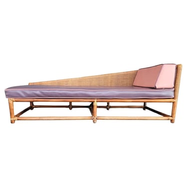 Tommi Parzinger for Willow and Reed Bamboo and Cane Chaise Daybed 