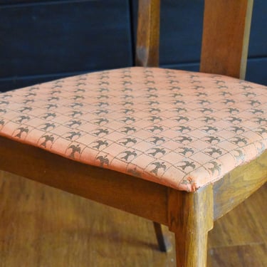 Original vintage Broyhill Brasilia seat fabric (for four dining chairs), rare rose gold/silver color 