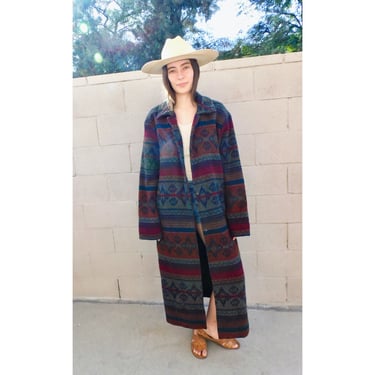 Woolrich Jacket // wool boho hippie blanket dress coat blouse southwest southwestern 80s 90s oversize // O/S 