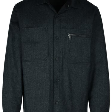 Zegna Grey Wool Padded Jacket Man