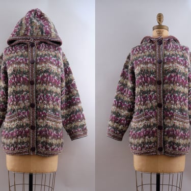 Vintage Missoni Sport Hooded Sweater Cardigan Large Made in Italy 