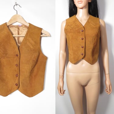 Vintage 70s Suede Vest Size S 