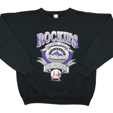 Vintage 1992 Logo 7 Colorado Rockies Baseball Big Print MLB Crewneck Sweatshirt Pullover Size Medium/Large 