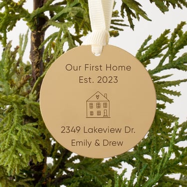 First Christmas in New Home Ornament, Personalized Ornament for Realtor Closing Gift 