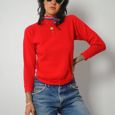 1980's Cherry Red Blank Sweatshirt