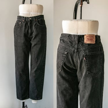 1990s Levi's 550 JEANS Black Denim Relaxed Fit 31" x 29" 