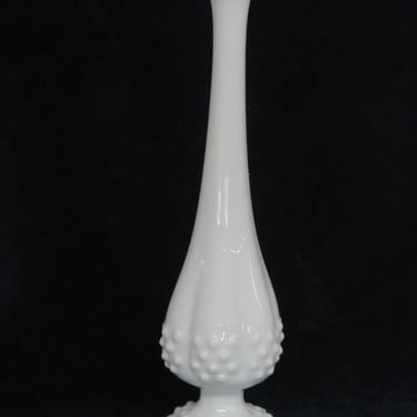 Fenton Hobnail White Milk Glass Small Footed Swung Vase 3743B