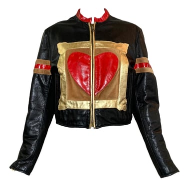 Moschino F/W 1990/1991 &quot;Art Is Love&quot; Leather Bomber Jacket