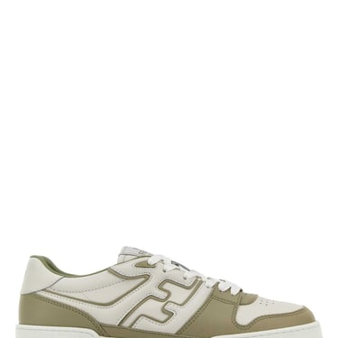 Fendi Men Two-Tone Leather Fendi Match Sneakers