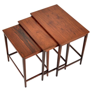 Danish Modern Set of Brazilian Rosewood Nesting Tables 