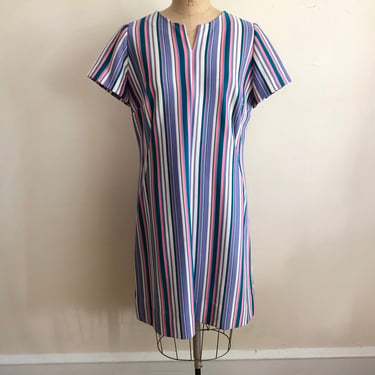 Multicolored Stripe Midi-Dress - 1970s 