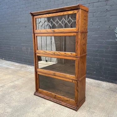 Vintage Barristers Oak Shelf Bookcase with Glass Doors, c.1980’s 