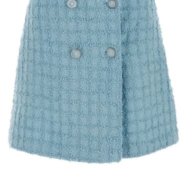 Versace Women Light-Blue Boucle Mini Skirt