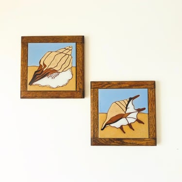 Seashell Tile Trivets - Set of 2 