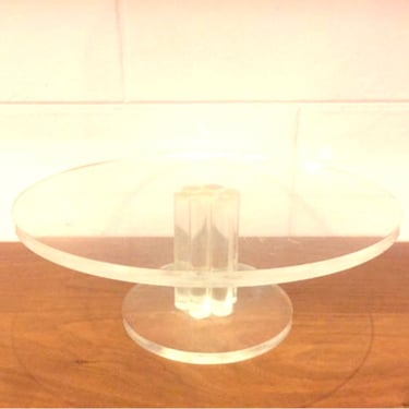 Vintage 1980s Lucite Cake Stand By Dorothy Thorpe 