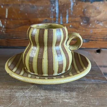 Espresso Cup and Saucer with Stripes 