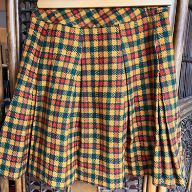 Vintage Pandora 100% Wool Pleated Skirt  25” Waist 