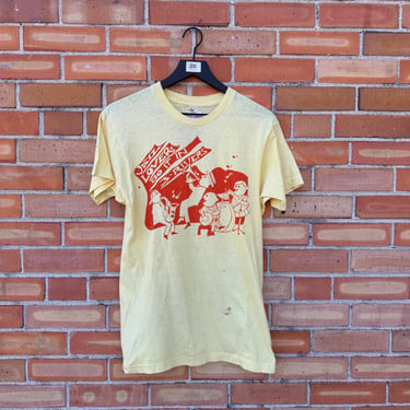 vintage 80s yellow three rivers jazz lover tee / m medium 