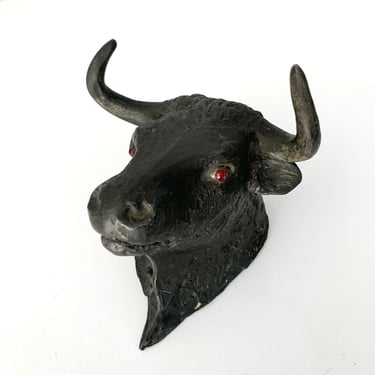 Vintage Metal Bull Wall Mount 