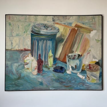 70's John F. H. Purcell Expressionist Style Still Life Oil on Canvas Painting. 