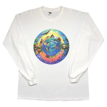 Vintage 1994 Human-i-Tees Circle of Life Animal & Nature Graphic Long Sleeve T-Shirt Size XL 