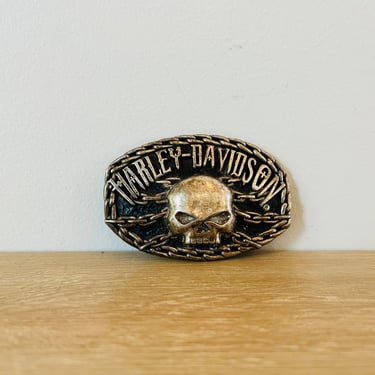 Harley Davidson Motorcycle Willie G Skull and Chain Belt Buckle 