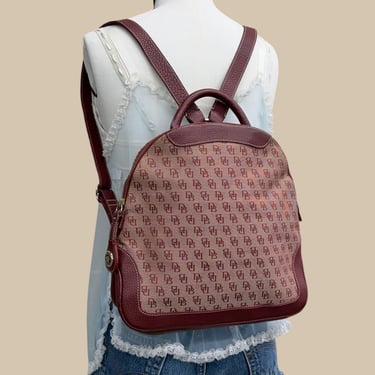 Vtg Dooney & Bourke signature monogram canvas leather backpack Vintage leather backpack dooney - Gem main image 3
