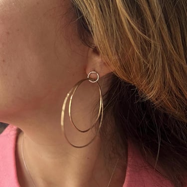 Hoops on Hoops - sterling and 14k goldfilled stud hoops 