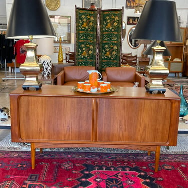 Danish Teak Tambour Door Credenza by Bernhard Pedersen & Son