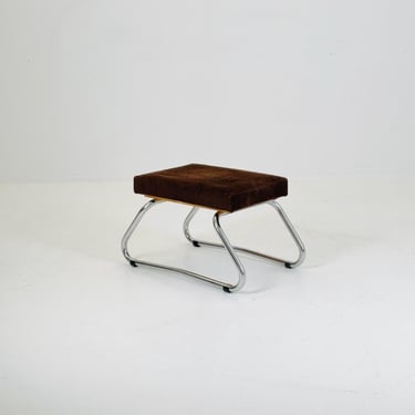 Mid century Stool with Chrome Accents and Hidden Steps – 1960s 