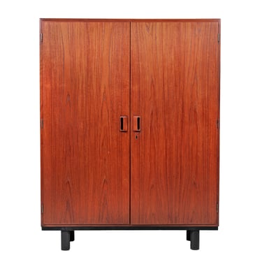Danish Teak 13″ Shallow Multi-Functional Storage Cabinet w. Adjustable Shelving