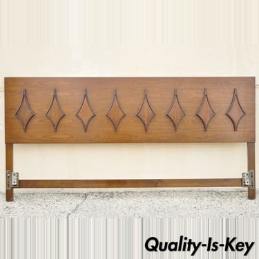 Mid Century Modern Sculpted Walnut King Size Headboard by Hanover Made Furniture