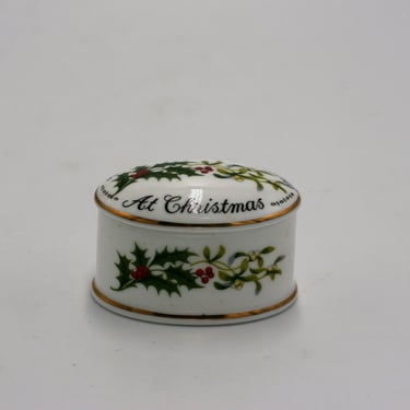 vintage Coldport Christmas trinket box made in England 