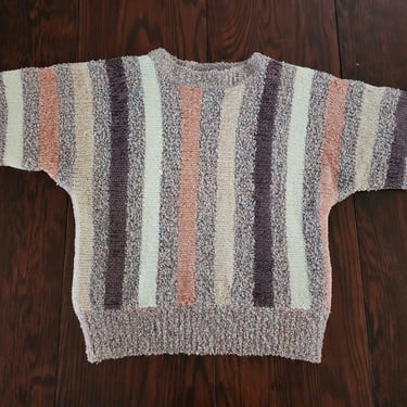 Vintage 1980's Bramble Lane Chenille Striped Sweater 