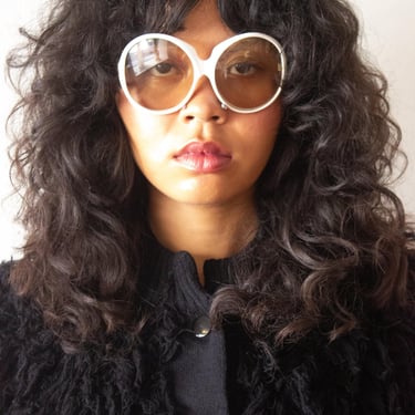 1970s French Acrylic Oversize Sunglasses 