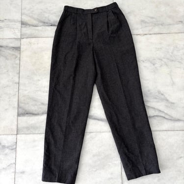 Vintage Harve Benard Pants 100% Wool Gray High Rise Trouser Pleated Womens 10 