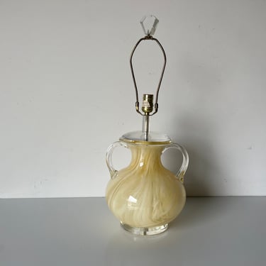 Vintage Murano Glass Urn - Shape Lamp With Handles 